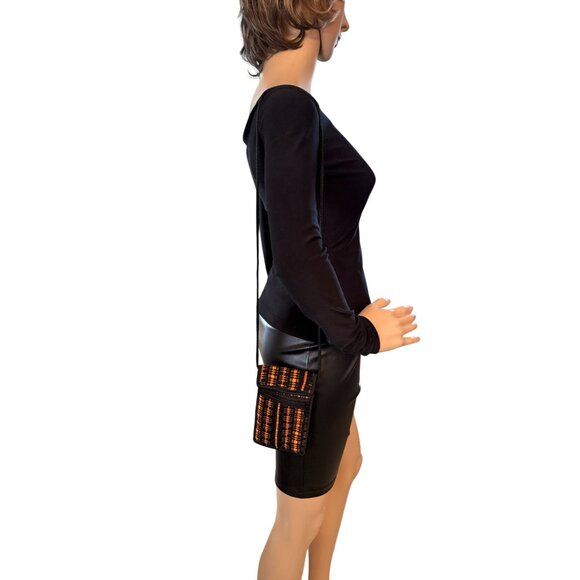 African Inspired Crossbody Bag Tribal Pattern - Flap and Zipper Pocket- Handmade - Picture 12 of 12